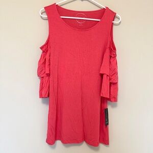 NWT INC International Concepts Pinkish Cold Shoulder Blouse Size M